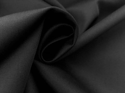 Black 100% Polyester Gabadreme Gabardine Fine Line, Twill Suiting Fabric,  66/68 inch $1.25